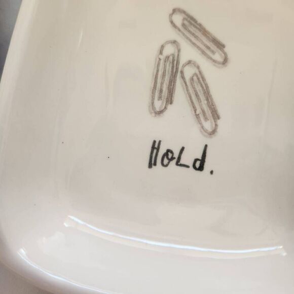 Rae Dunn magenta set set of two ceramic glossy storage trays trinket storage dis - Picture 2 of 5